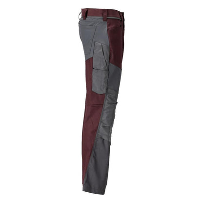 Pantalon avec poches genoux, bordeaux/gris anthracite