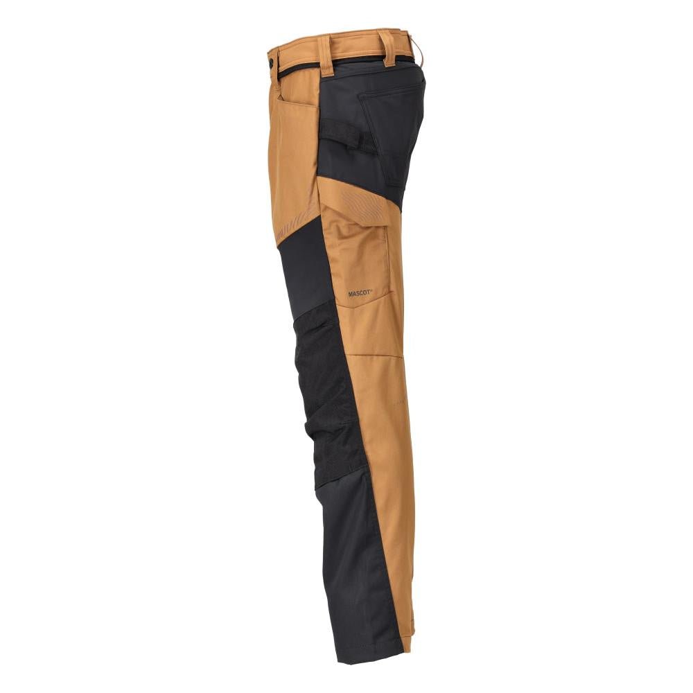 Pantalon avec poches genoux, marron noisette/noir