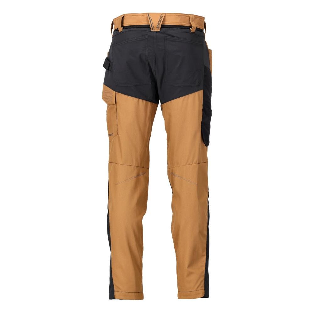 Pantalon avec poches genoux, marron noisette/noir