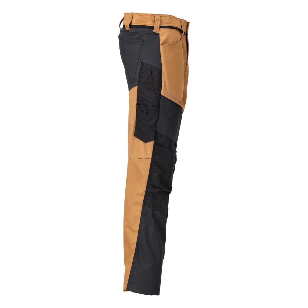 Pantalon avec poches genoux, marron noisette/noir