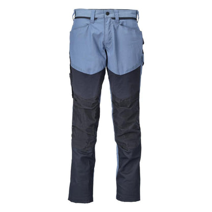Pantalon avec poches genoux, bleu pierre/noir-bleu