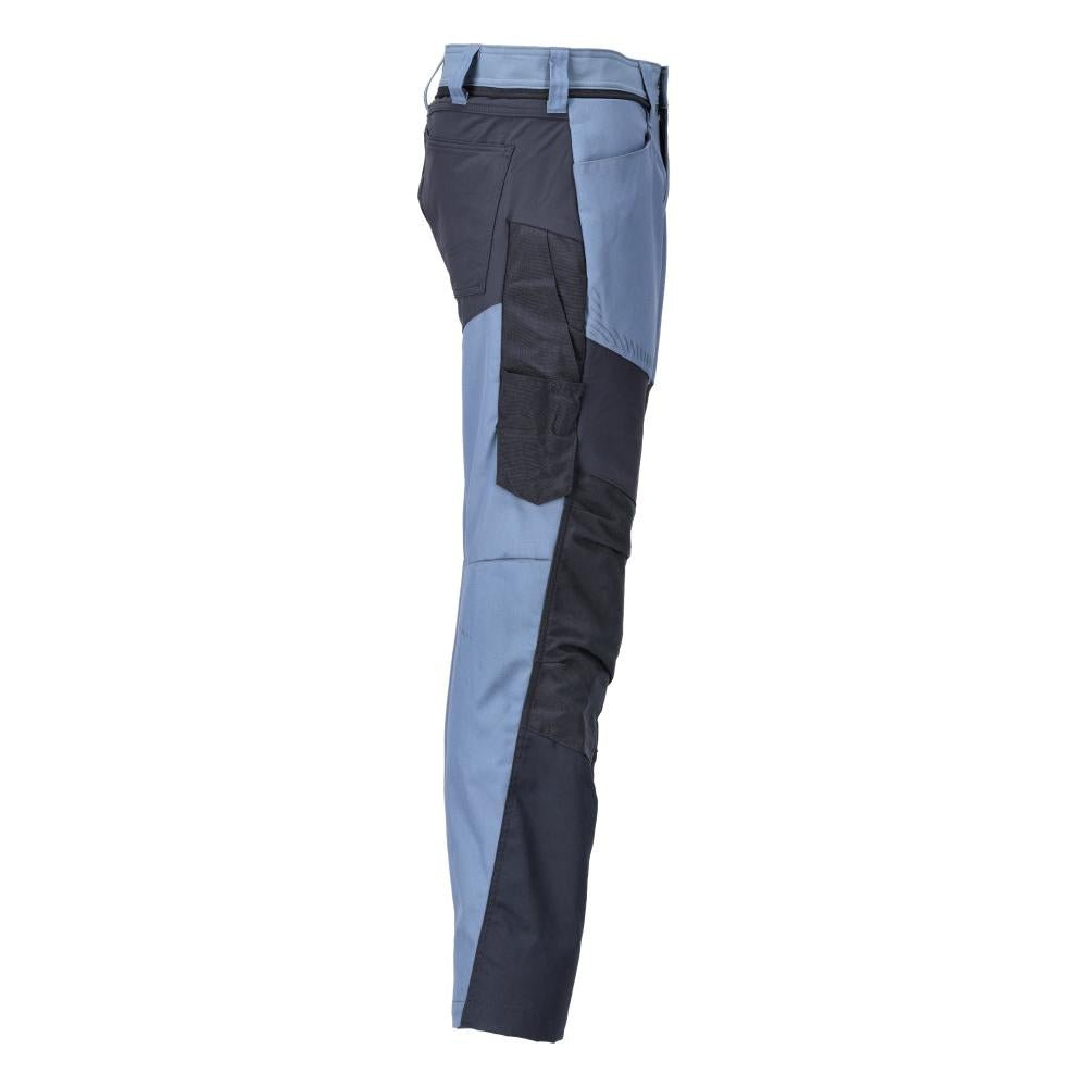 Pantalon avec poches genoux, bleu pierre/noir-bleu