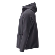 Pull polaire, capuche, veste micropolaire zippée, noir-bleu