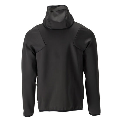 Pull polaire, capuche, veste micropolaire zippée, noir