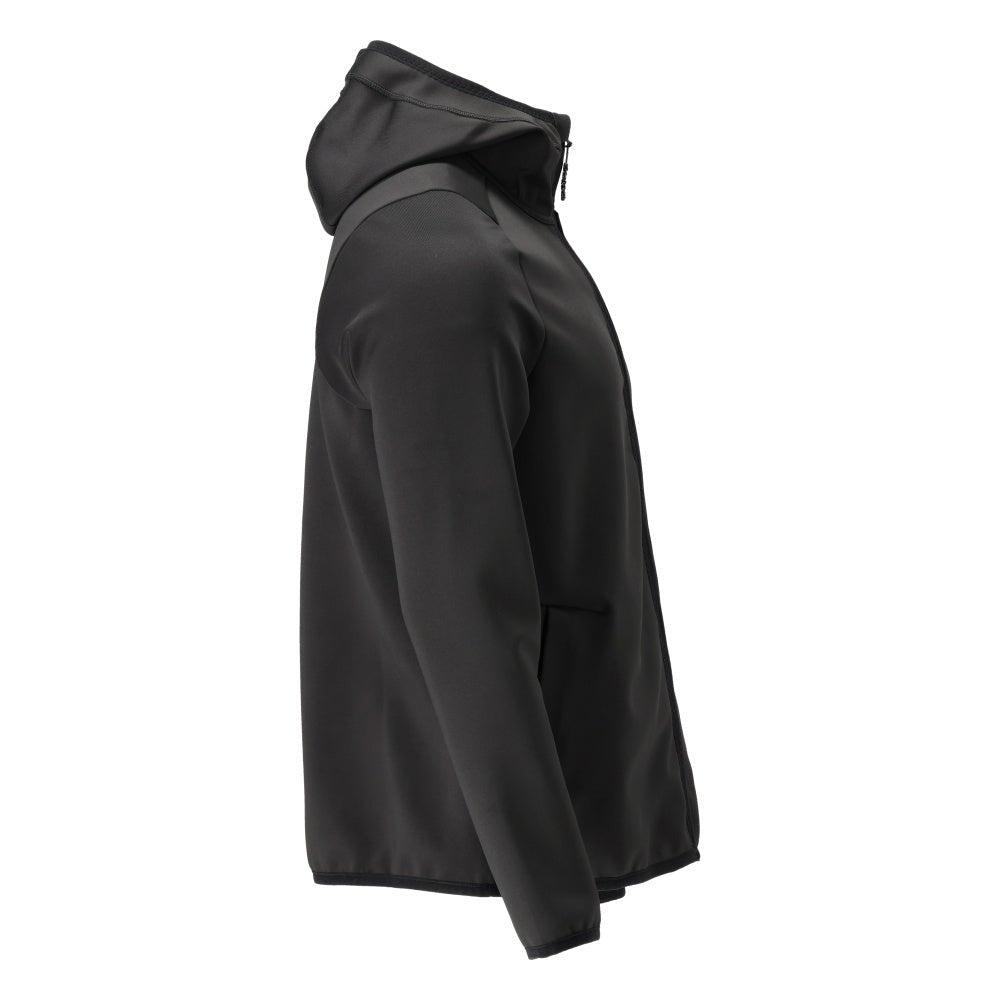 Pull polaire, capuche, veste micropolaire zippée, noir