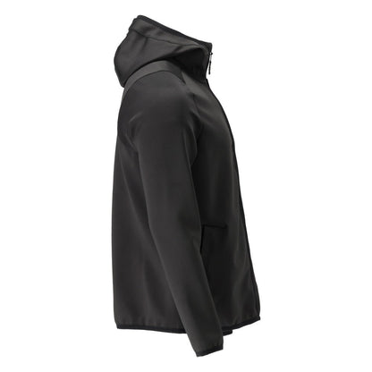 Pull polaire, capuche, veste micropolaire zippée, noir