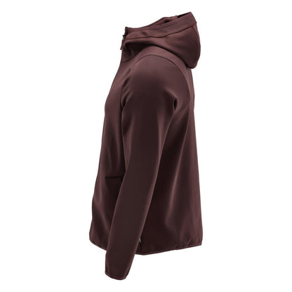 Pull polaire, capuche, veste micropolaire zippée, bordeaux
