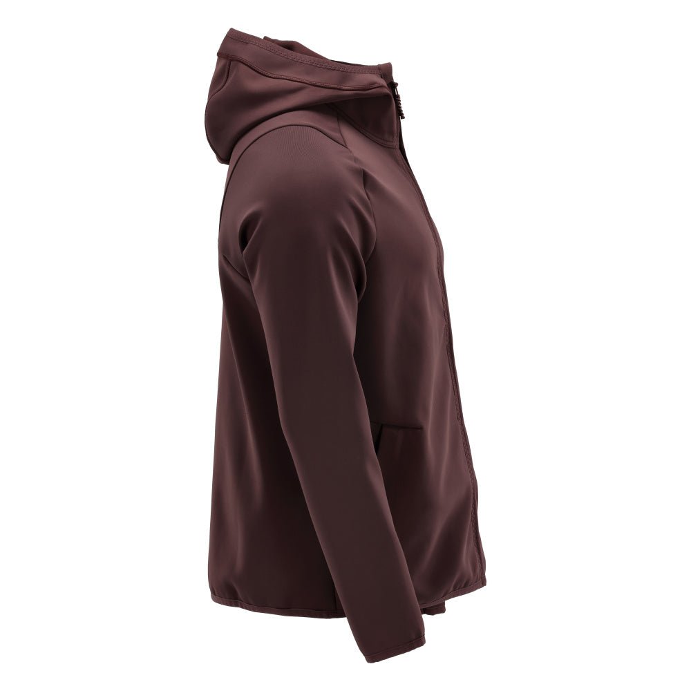 Pull polaire, capuche, veste micropolaire zippée, bordeaux