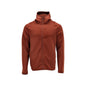 Pull polaire, capuche, veste micropolaire zippée, rouge automne