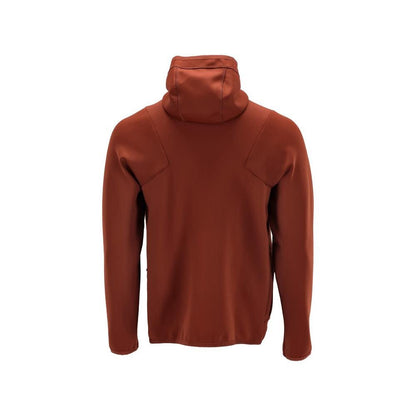 Pull polaire, capuche, veste micropolaire zippée, rouge automne