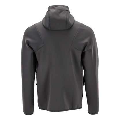 Pull polaire, capuche, veste micropolaire zippée, gris anthracite