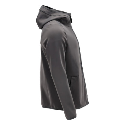 Pull polaire, capuche, veste micropolaire zippée, gris anthracite