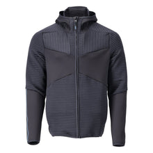 Pull polaire, capuche, veste micropolaire zippée, noir-bleu