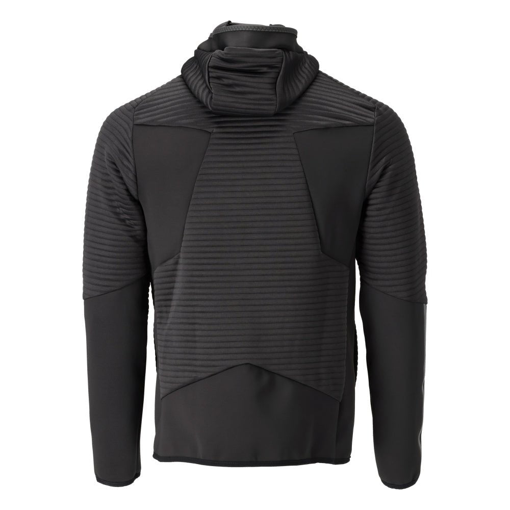 Pull polaire, capuche, veste micropolaire zippée, noir