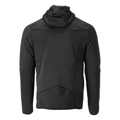 Pull polaire, capuche, veste micropolaire zippée, noir