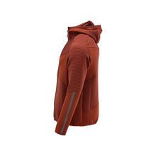 Pull polaire, capuche, veste micropolaire zippée, rouge automne