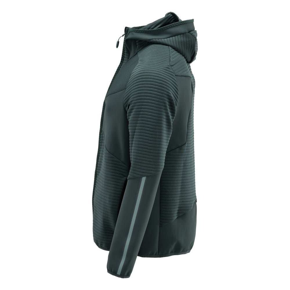 Pull polaire, capuche, veste micropolaire zippée, vert forêt