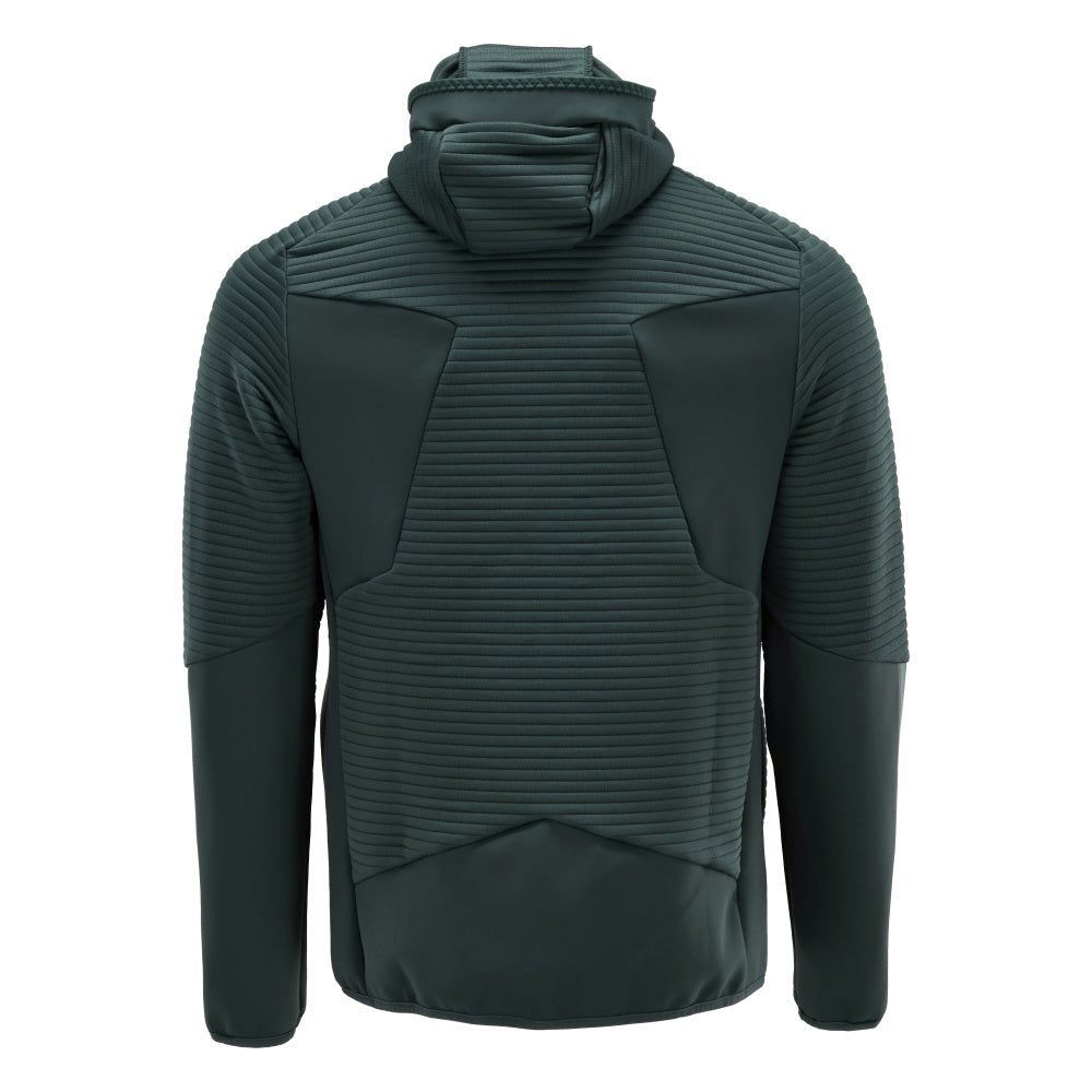 Pull polaire, capuche, veste micropolaire zippée, vert forêt