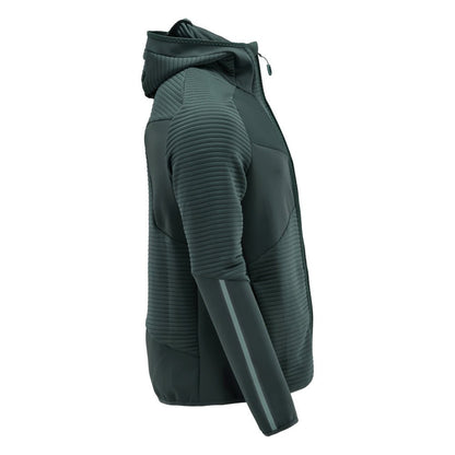 Pull polaire, capuche, veste micropolaire zippée, vert forêt