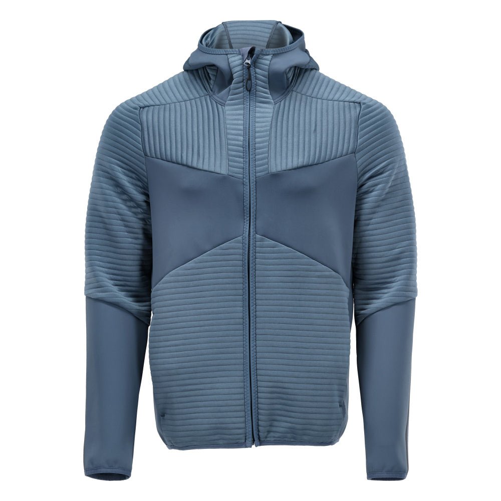 Pull polaire, capuche, veste micropolaire zippée, bleu pierre