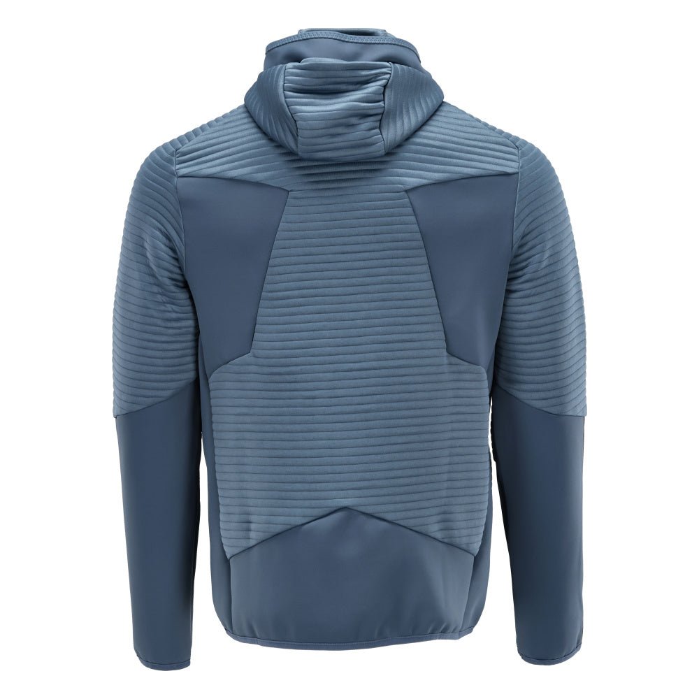 Pull polaire, capuche, veste micropolaire zippée, bleu pierre