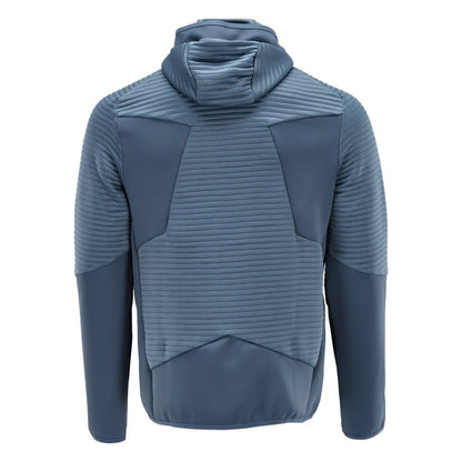 Pull polaire, capuche, veste micropolaire zippée, bleu pierre