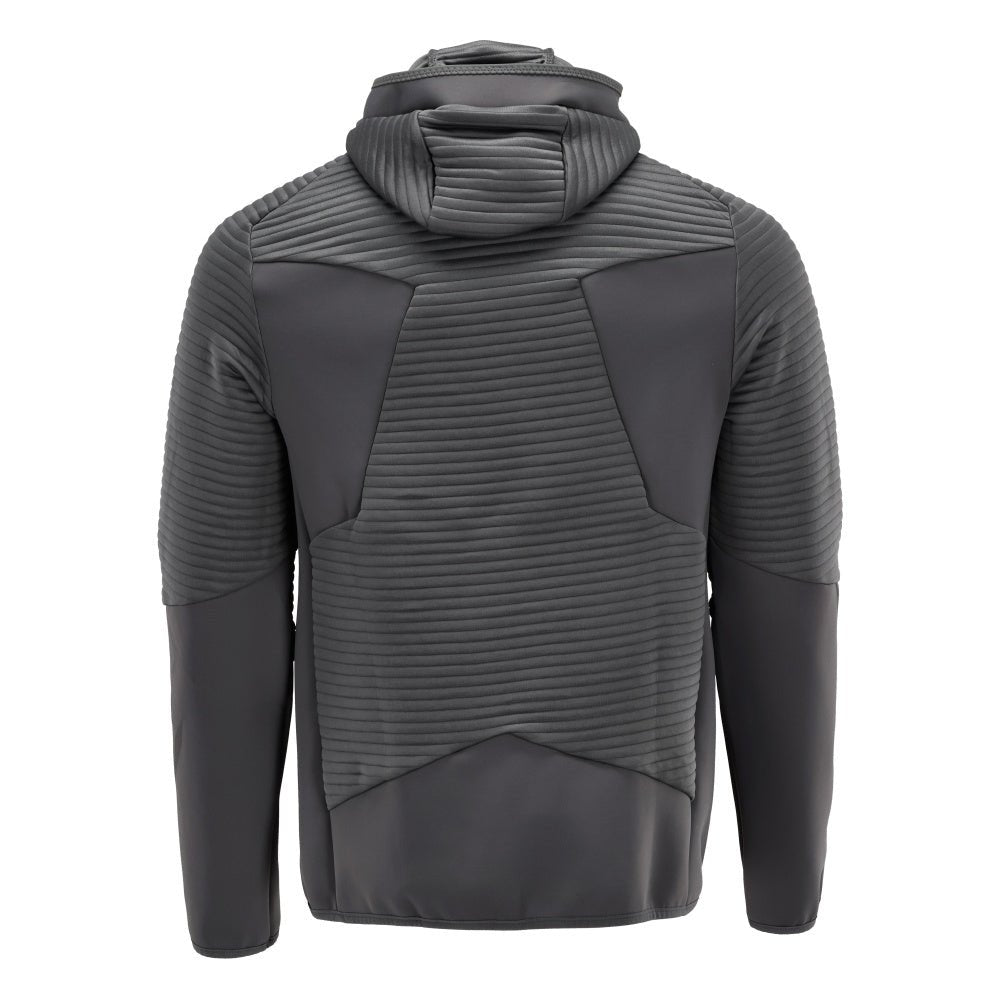 Pull polaire, capuche, veste micropolaire zippée, gris anthracite
