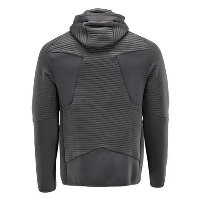 Pull polaire, capuche, veste micropolaire zippée, gris anthracite