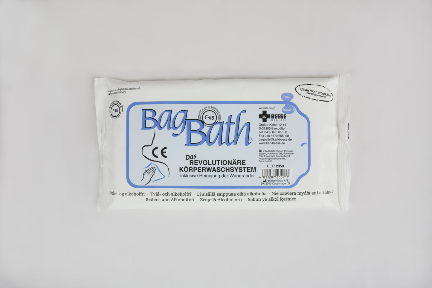 Système de lavage du corps BagBath® | Paquet (8 pièces)