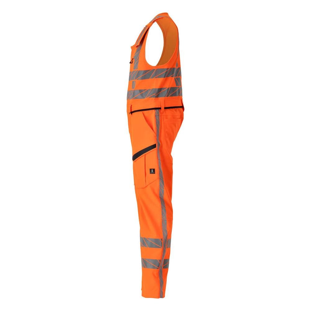 Pantalon combiné avec poches sur les cuisses, pantalon combiné stretch, orange haute visibilité