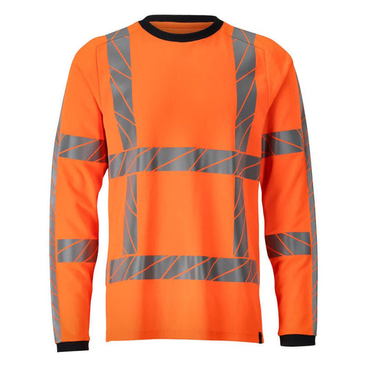 T-shirt, manches longues, t-shirt coupe moderne, orange haute visibilité
