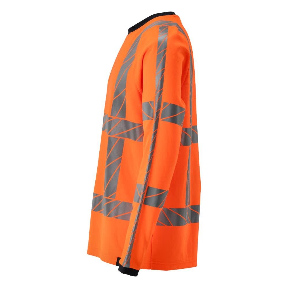 T-shirt, manches longues, t-shirt coupe moderne, orange haute visibilité