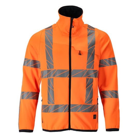 Pull polaire avec veste zippée en micropolaire, orange haute visibilité
