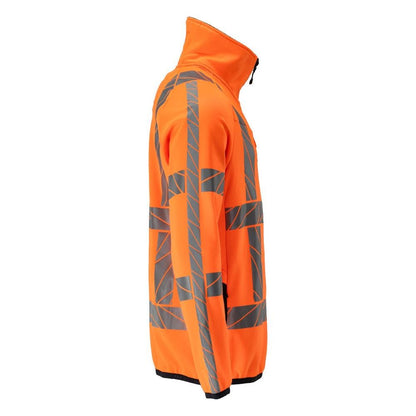 Pull polaire avec veste zippée en micropolaire, orange haute visibilité