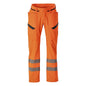 Pantalon avec poches sur les cuisses, pantalon stretch, orange haute visibilité