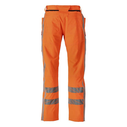 Pantalon avec poches sur les cuisses, pantalon stretch, orange haute visibilité