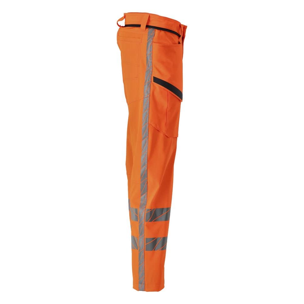 Pantalon avec poches sur les cuisses, pantalon stretch, orange haute visibilité