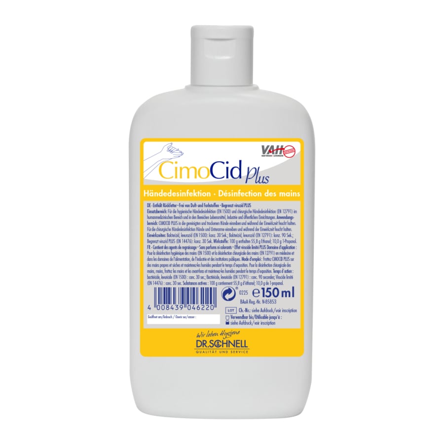 Désinfection des mains CIMOCID PLUS | Bouteille (150 ml)
