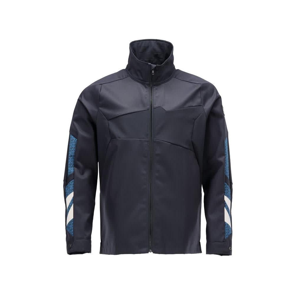 Veste, stretch, veste de travail en métal à fermeture éclair, noir-bleu