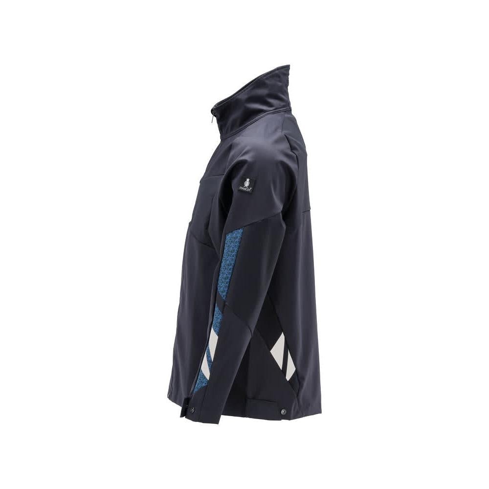 Veste, stretch, veste de travail en métal à fermeture éclair, noir-bleu
