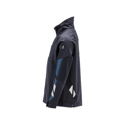 Veste, stretch, veste de travail en métal à fermeture éclair, noir-bleu