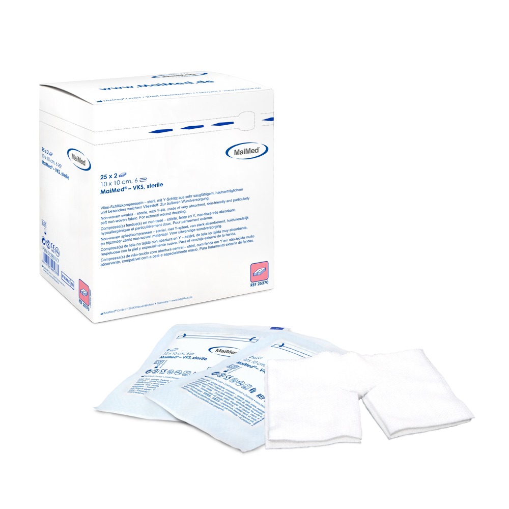 Compresses fendues en polaire stérile MaiMed-VKS, 25x2 pièces/boîte