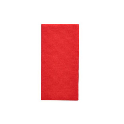 Sur un fond blanc simple, une serviette PAPSTAR « DAILY Collection » rouge, proprement pliée et rectangulaire, est présentée, parfaite pour la décoration de table. La serviette de PAPSTAR GmbH semble être faite d'un tissu doux et texturé.