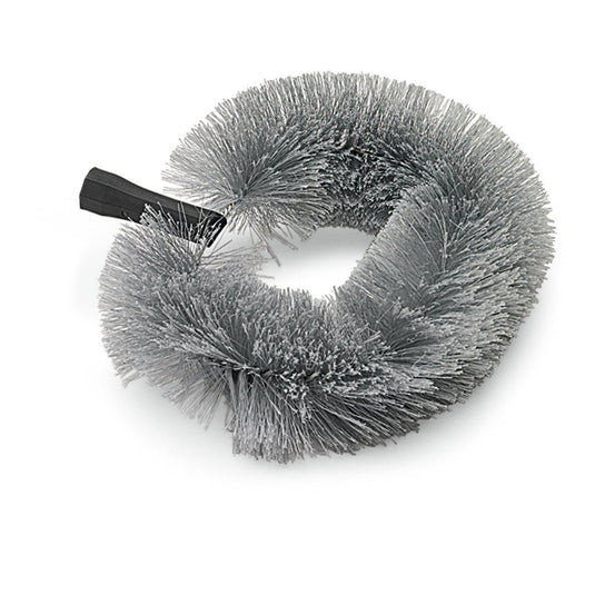 La tête de rechange ovale Staubbiene de 25 cm de la brosse synthétique Nölle Profi Brush de Nölle Profi Brush Bürsten- & Pinseltechnik e.K. a des poils gris denses et un manche noir, illustrée sur fond blanc.