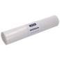 Un rouleau de sacs poubelles transparents DEISS en LDPE recyclé (120 l, 25 pièces) de la société EMIL DEISS KG (GmbH + Co.), emballé dans du plastique avec une étiquette portant l'inscription "DEISS Abfallsäcke" en lettres noires sur fond blanc.