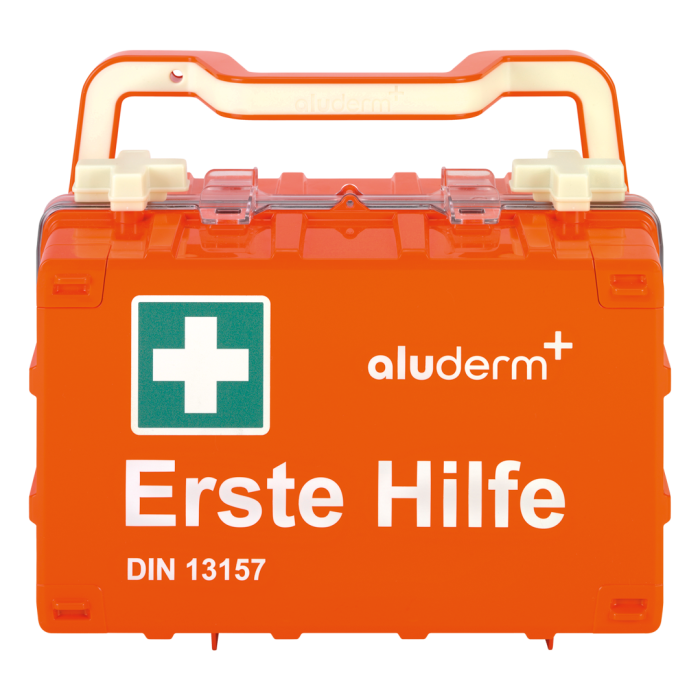 Trousse de premiers secours orange DYNAMIC-GLOW S norme DIN 13157 | Valise (1 pièce)