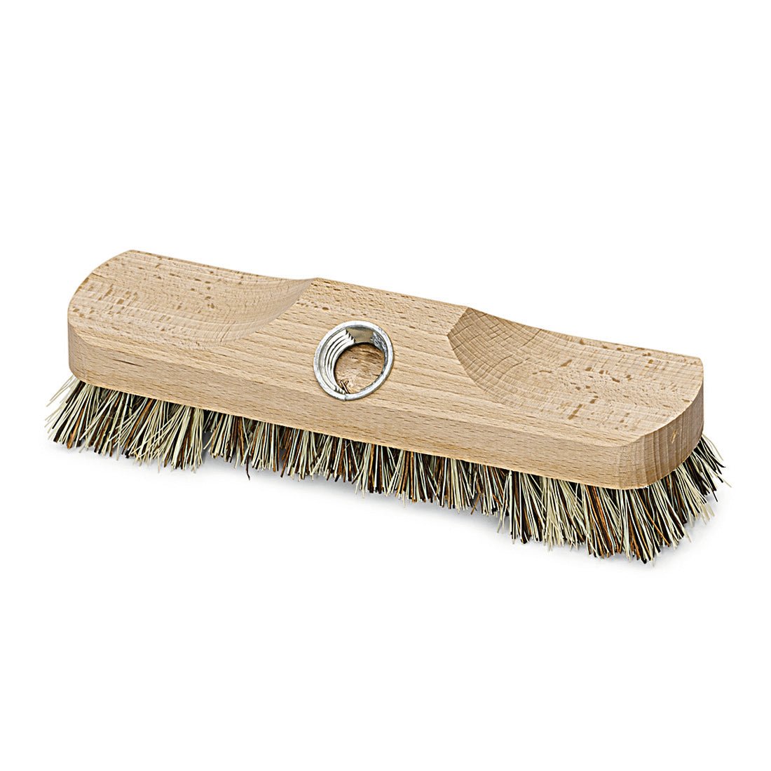 La brosse professionnelle Nölle Schrubber Union 22 cm, particulièrement dure avec filetage de Nölle Profi Brush Bürsten- & Pinseltechnik e.K., est idéale pour les travaux de nettoyage intensifs et dispose de poils extra durs pour un nettoyage efficace. Illustrée sur fond blanc.