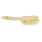 L'image montre une brosse à manche beige Nölle Profi Brush (28 cm) avec un manche en plastique courbé et des poils de rechange en fibre dure de Nölle Profi Brush Bürsten- & Pinseltechnik e.K. sur fond blanc, idéale pour les tâches de nettoyage.