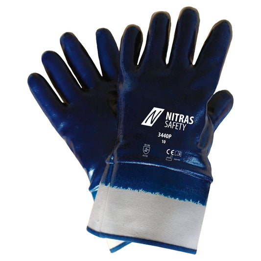 Gants nitrile NITRAS, blanc/bleu