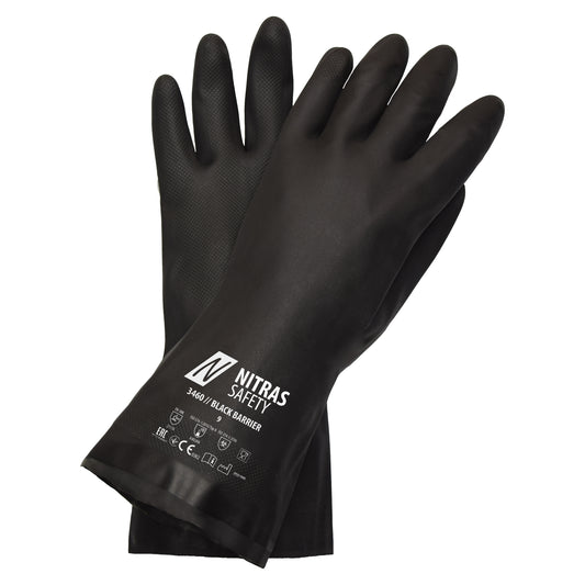 NITRAS BLACK BARRIER, gants de protection chimique, noirs